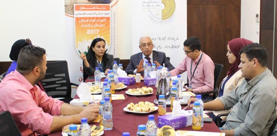 السيد خليل رزق رئيس اتحاد الغرف التجارية الفلسطينية /رئيس غرفة تجارة وصناعة محافظة رام الله والبيرة يترأس الاجتماع الثالث للمكتب الاعلامي للتعداد في المحافظة